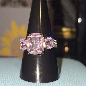 Radiant Pink Gemstone Ring